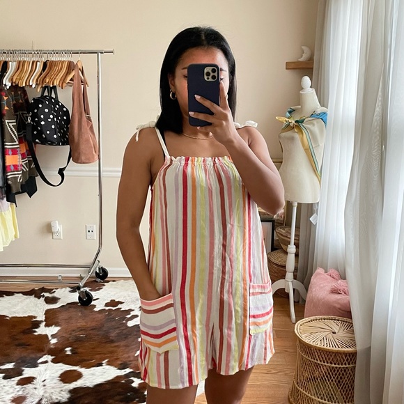 Aerie Multicolor Striped Beach Playsuit Romper Size XS
